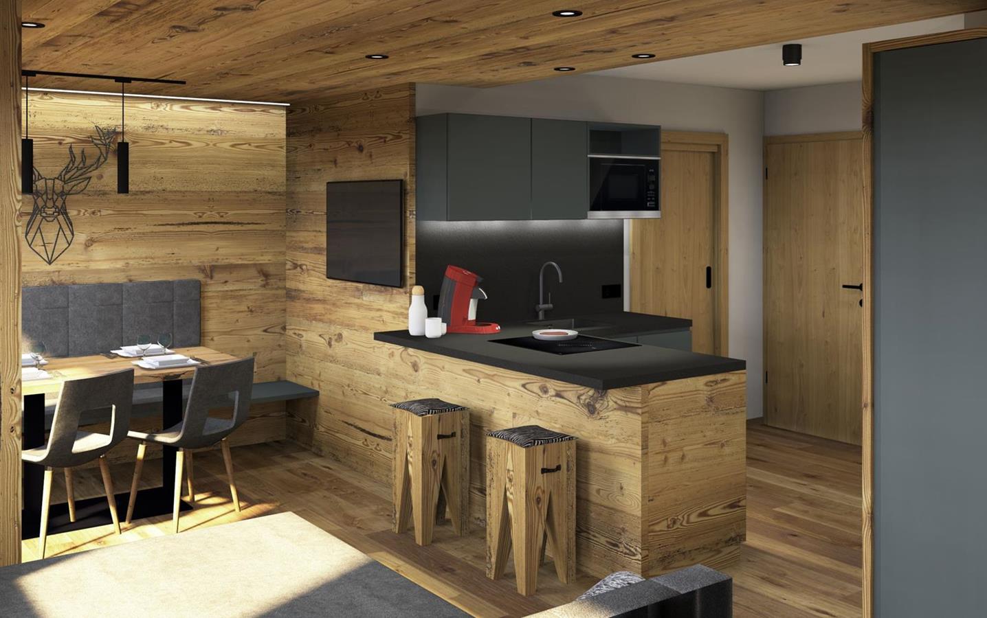 Rendering of the Sonnenuhr apartment