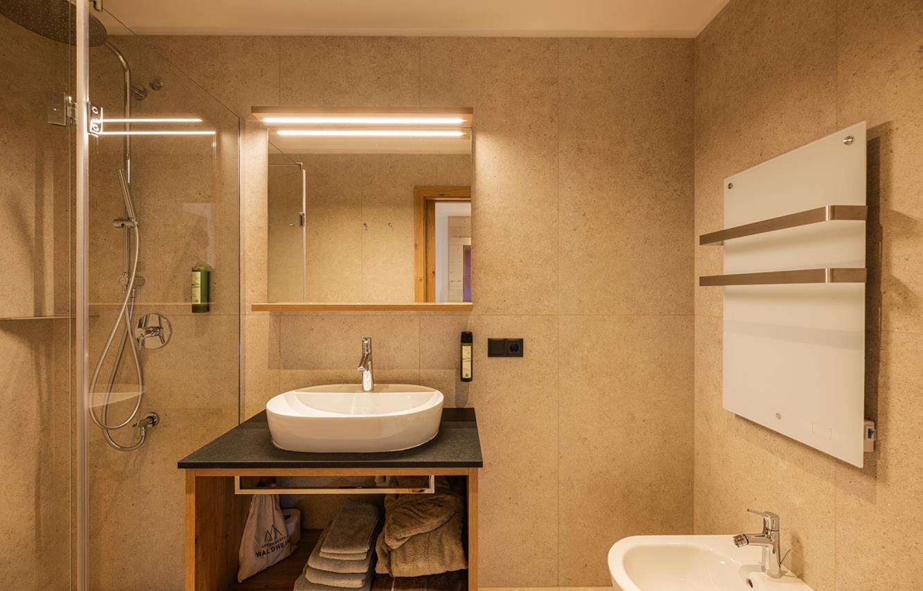 Badezimmer im Apartment Sonnenuhr/Meridiana