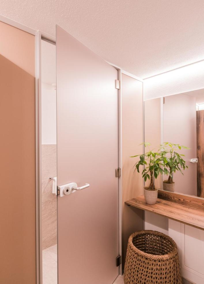 Eine Umkleidekabine im Hotel Waldheim