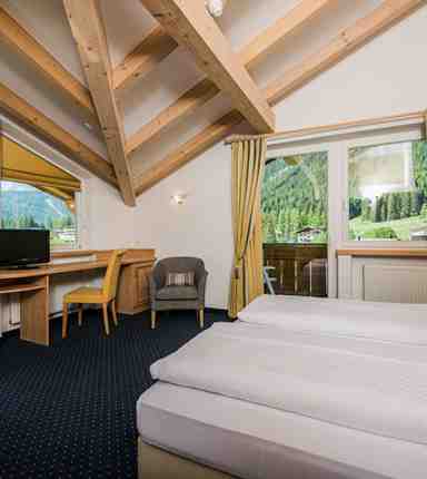 Ein Doppelzimmer im Hotel Waldheim