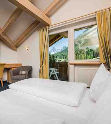 Ein Doppelzimmer im Hotel Waldheim