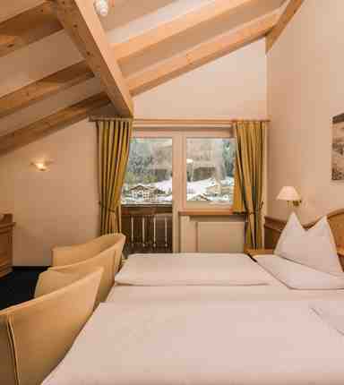 Ein Doppelzimmer im Hotel Waldheim