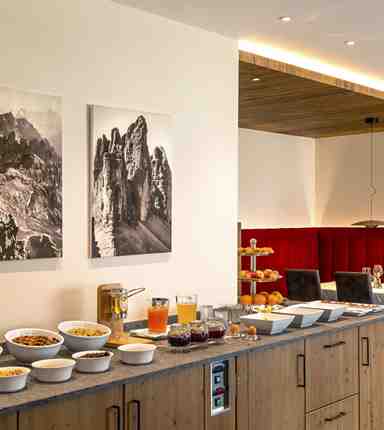 The breakfast buffet at Hotel Waldheim